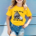 thumbnail image 2 of NINGMENG Hauts et T-Shirts pour Filles Enfants Mignon Raton Laveur Imprimé Animal Col Rond Manches Courtes Chandail T-Shirts Extérieur, Jaune, 5-6 Ans, 2 of 4