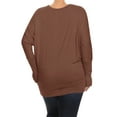 thumbnail image 4 of Women's Plus Size Dolman Long Sleeve Solid Loose Fit Tunic Top, 4 of 4