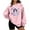 Pink, variant on Christmas Sweatshirts for Women Thin Fleece Crew Neck Print Loose Long Sleeve Sweatshirt Tunic Tops