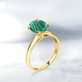 thumbnail image 4 of Gem Stone King 2.50 Ct Oval Green Malachite 10K Yellow Gold Ring, 4 of 4