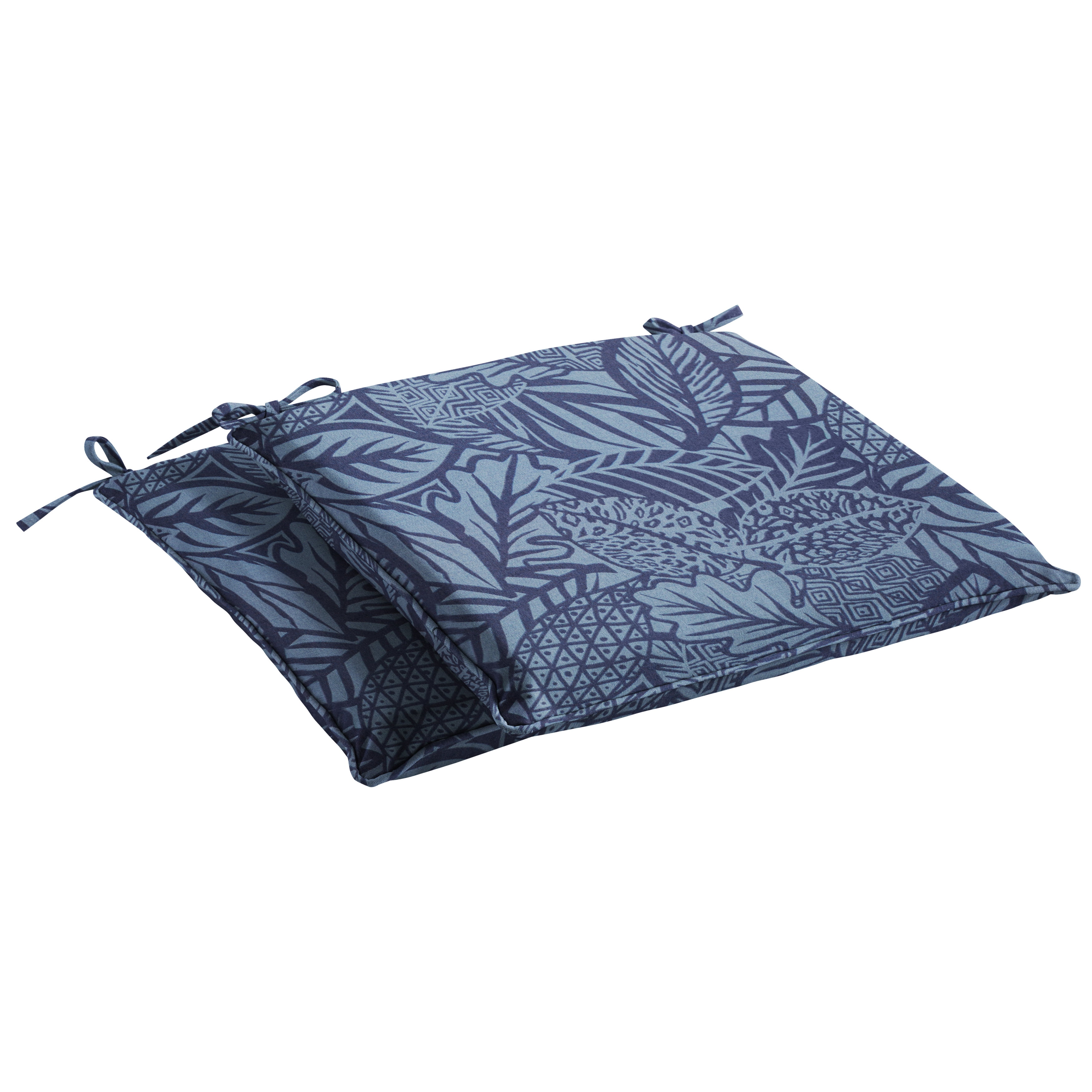 Sorra Home Maven Capri Indoor/Outdoor Corded Chair Pad Set of Two