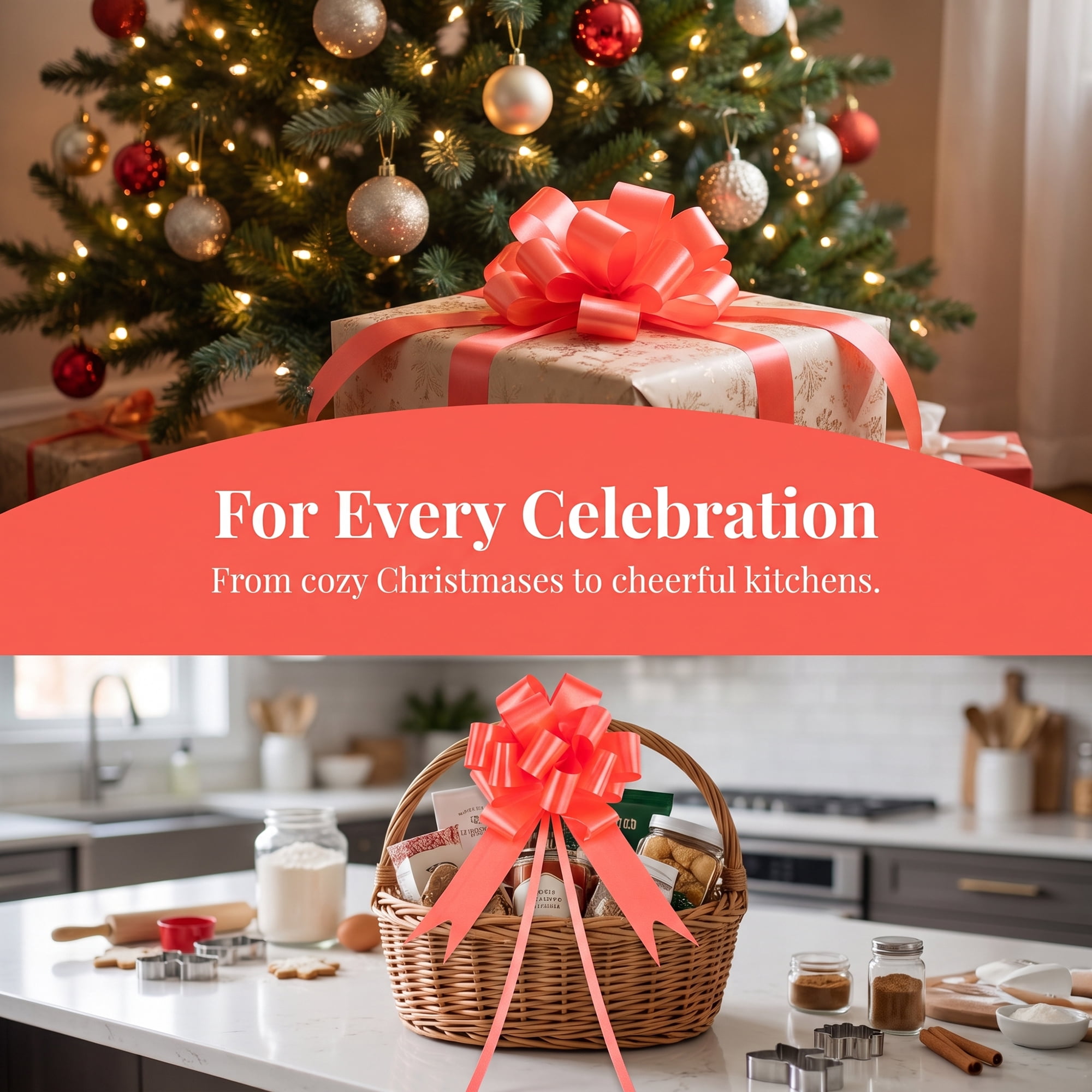 Unique Bargains Crush-Resistant Metallic Bows for Gift Wrapping and Decoration Red