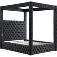 thumbnail image 6 of Luxurious Velvet Canopy Queen Bed with Speaker and USB Connection in Black, 6 of 8