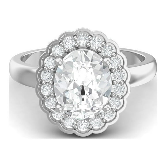 AVDAN 925 Sterling Silver 6mm Round Shape Moissanite Diamond Solitaire Women Ring