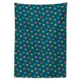 thumbnail image 2 of Espresso Tablecloth, Continuous Abstract Colorful Coffee Beans Pattern Hot Beverages, Rectangle Satin Table Cover Accent for Dining Room and Kitchen, 52" X 70", Dark Teal and Multicolor, by Ambesonne, 2 of 2