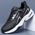 thumbnail image 2 of Men's Leather Waterproof Platform Dad Shoes Casual Walking Sneakers, 2 of 6