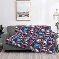 thumbnail image 2 of Yiaed rock Skull blue record Print Blanket Throw Blanket Soft Cozy Flannel Blanket for Home Bed Sofa Couch Chair-50"x40", 2 of 6
