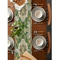 thumbnail image 5 of Green Boho Table Runner Farmhouse Tribal Vintage Tribal Texture Tablerunners 13 x 48 Inch, Table Decorations Tabletop Scarf for Summer Gathering Holiday Farmhouse Kitchen Dining Decor, 5 of 6