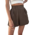 thumbnail image 4 of Shorts for Women Casual Summer High Waisted Button Wide Leg Shorts Pure Color Casual Baggy Lounge Shorts with Pockets, 4 of 7