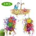 thumbnail image 1 of Juego de 3 juguetes colgantes para pájaros con cascabeles, para periquitos, cacatúas, periquitos y otras aves, juguetes para masticar para loros, 1 of 5