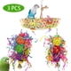 thumbnail image 1 of Juego de 3 juguetes colgantes para pájaros con cascabeles, para periquitos, cacatúas, periquitos y otras aves, juguetes para masticar para loros, 1 of 5