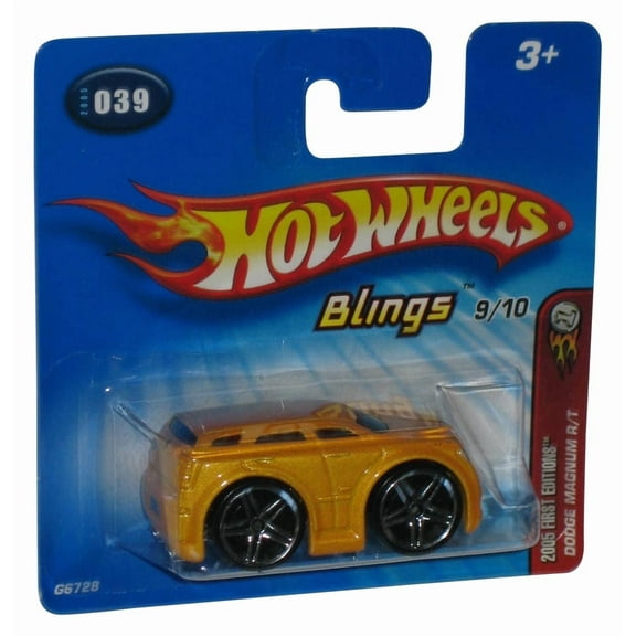 Hot Wheels 2005 First Editions Blings 9/10 (2005) Yellow Dodge Magnum R/T Toy Car #039 - (Short Card)