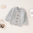 thumbnail image 2 of Generic Children Warm Tops Baby Girl Boy Knit Cardigan Sweater Warm Pullover Tops Toddler Solid Outerwear Jacket Coat Outfit Clothes(Grey,3-6 Months), 2 of 9