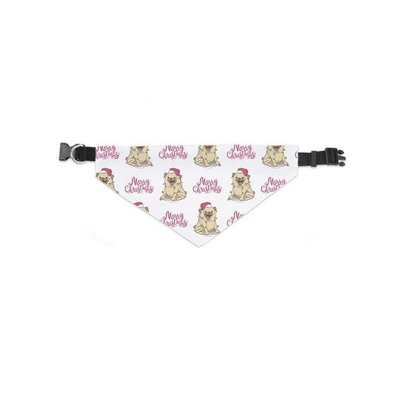 Merry Christmas Pugs Pattern Bandana -Image by Shutterstock, Medium