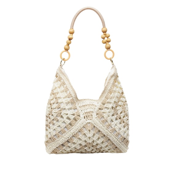 Slouchy Shoulder Bag Large Capacity Weaving Craft Handbag for Daily Travel Commute