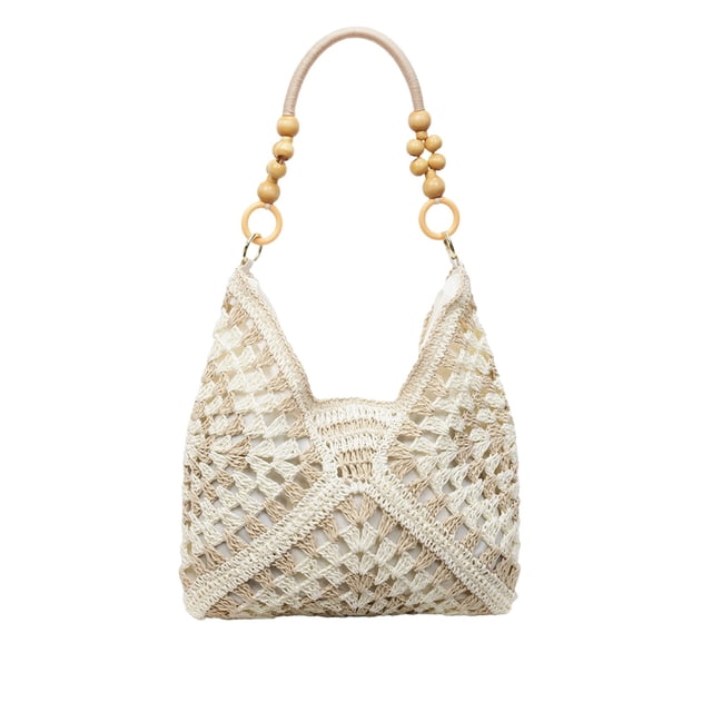 A Shoulder Bag Woven Craft Underarm Large Capacity Multifunctional Commuting Handbag Travel Storage Polyester