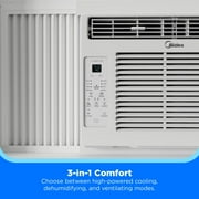 Midea 6,000 BTU EasyCool Electronic Window Air Conditioner with Remote Control, White, MAW06R1YWT-S