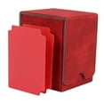 thumbnail image 5 of Leather Deck Case 100+ Sleeved Cards Deck Box Large Size for Business Cards Red, 5 of 5
