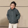 thumbnail image 5 of adviicd Kids Jacket Girls Varsity Jacket Kids Tweed Letterman Jackets Baseball Outerwear Stripe Trim Contrast Sleeve School Coats (Dark Gray,3-4 Years), 5 of 5