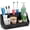 Black, variant on Wood Toothbrush Holders for Bathrooms Countertop Organizer - Detachable 7 Slots Bathroom Decor and Accessories, Wooden Bathroom Sink Storage Organization, Caddy, Tray, Brown
