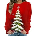 thumbnail image 3 of Womens Baggy Sweatshirts Christmas Clothes Printed Crewneck Pullover Long Sleeve Graphic Sweater Tops (S, Red #D), 3 of 7