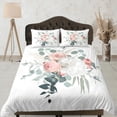 thumbnail image 1 of Rosas Juego de Funda Nórdica Colcha Bohemia, Floral Dorm Boho Ropa de Cama Funda de almohada, 1 of 4