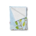 thumbnail image 2 of Farmland Soft Flannel Fleece Throw Blanket, Border with Rooster Tree Butterfly and Flowers in Summer Kids Farm Print, Cozy Plush for Indoor and Outdoor Use, 50" x 70", Multicolor, by Ambesonne, 2 of 5