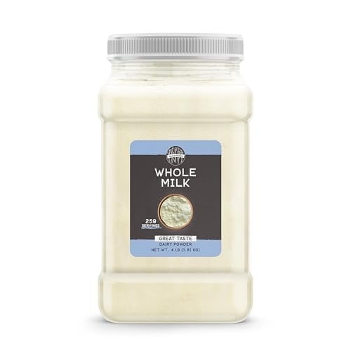 Birch & Meadow 1 Gallon of Whole Milk Powder, Light Sweet Taste, Food Storage 64 Ounce