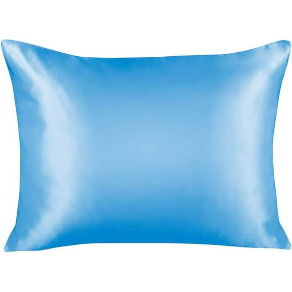 Luxury Satin Pillowcase for Hair and Skin Queen Satin Pillowcase with Zipper, Jewel Blue (1 per Pack) - Blissford