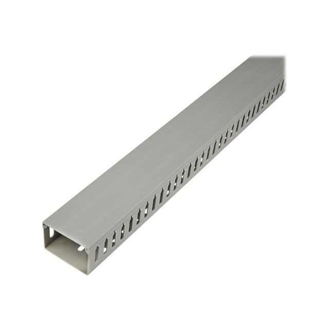 StarTech.com Open Slot Cable Management Raceway with Cover, 3"(75mm)W x 2"(50mm)H, 6.5ft(2m) length, 1/4"(8mm) Slots, PVC Network Cable Hider Kit/Wall Wire Duct, Max 180 Cables, UL Listed - UL94 V0, M1 Fire Rated (CBMWD7550) - Cable raceway - 6.6 ft - gray - TAA Compliant