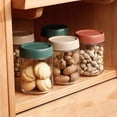 thumbnail image 5 of Povinmos White Glass Stackable Airtight Fruit Food Storage Jar (2 Count), 5 of 9