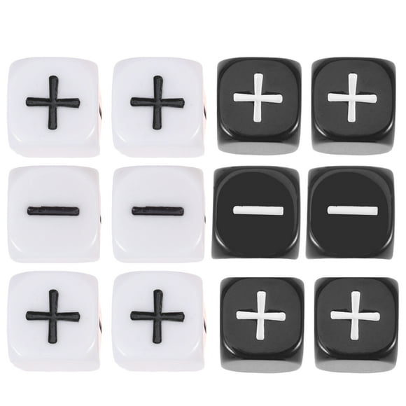 MasteelfCA 12 Pcs dés Noirs et Blancs à 6 Côtés, dés de Comptage pour Fête, Accessoires de Jeu de Bar (Noir et Blanc)
