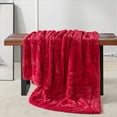 thumbnail image 5 of Home Soft Things Christmas Herringbone Faux Fur Throw - Chilli Pepper - 50" x 60", 5 of 11