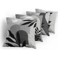 thumbnail image 5 of Minimal Throw Pillow Cushion Case Pack of 4, Modern Style Leaf Branch and Geometric Abstract Details Contemporary, Modern Accent Double-Sided Digital Printing, 18", Pale Grey and Dimgray, 5 of 6