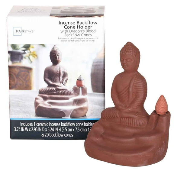 Mainstays Incense Backflow Burner, Buddha