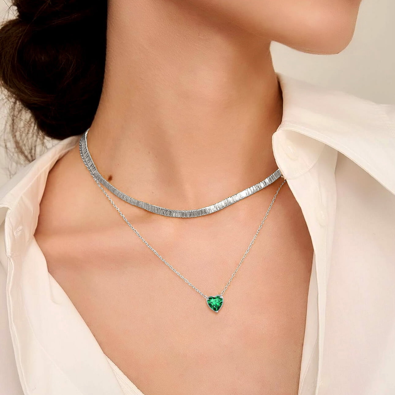 Suplight Women 925 Sterling Silver Birthstone Love Heart Jewelry Sets Birthday Gifts for Women