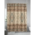 thumbnail image 5 of Fsddascl Brown Geometric Shower Curtain Set - 60" x 72" Washable Bathtub Curtain with 12 Hooks, Modern Ethnic Southwest Vintage Waterproof Fabric Stall Shower Curtains for Bathroom/Bathtub Décor, 5 of 6