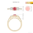 thumbnail image 4 of ANGARA Lab Grown Pink Diamond Cathedral Engagement Ring for Women in 14K Yellow Gold (Size-5mm| Color-Fancy Intense| Clarity-VS) | Anniversary, Jewelry Gift for Women | Lab-Grown Pink Diamond Ring, 4 of 6