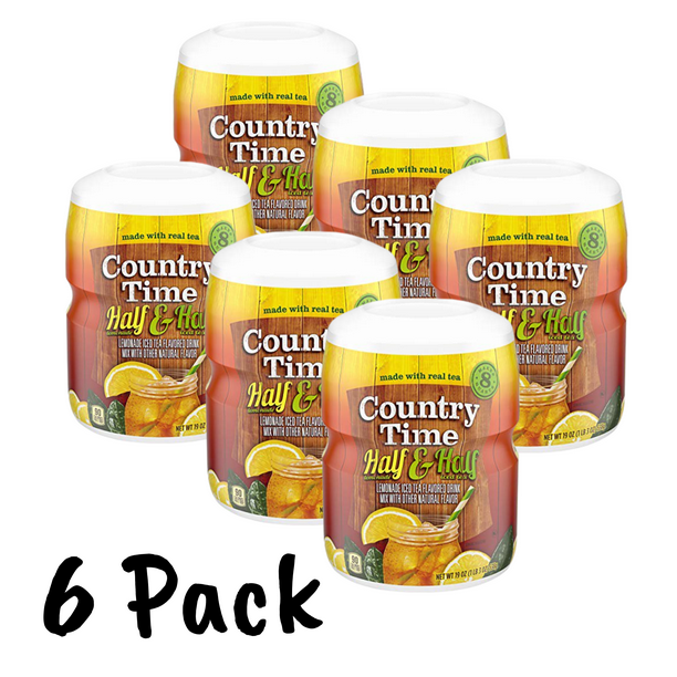 Country Time Half Lemonade & Half Iced Tea Drink Mix, 19 oz, 6 Pack