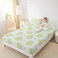 thumbnail image 4 of Homewish Lovely Floral Bed Sheets,Kawaii Flower Daisy King Sheets,Green Blossom Sheet Set For Kids,Ultra Soft Home Decor,4 Pieces, 4 of 7