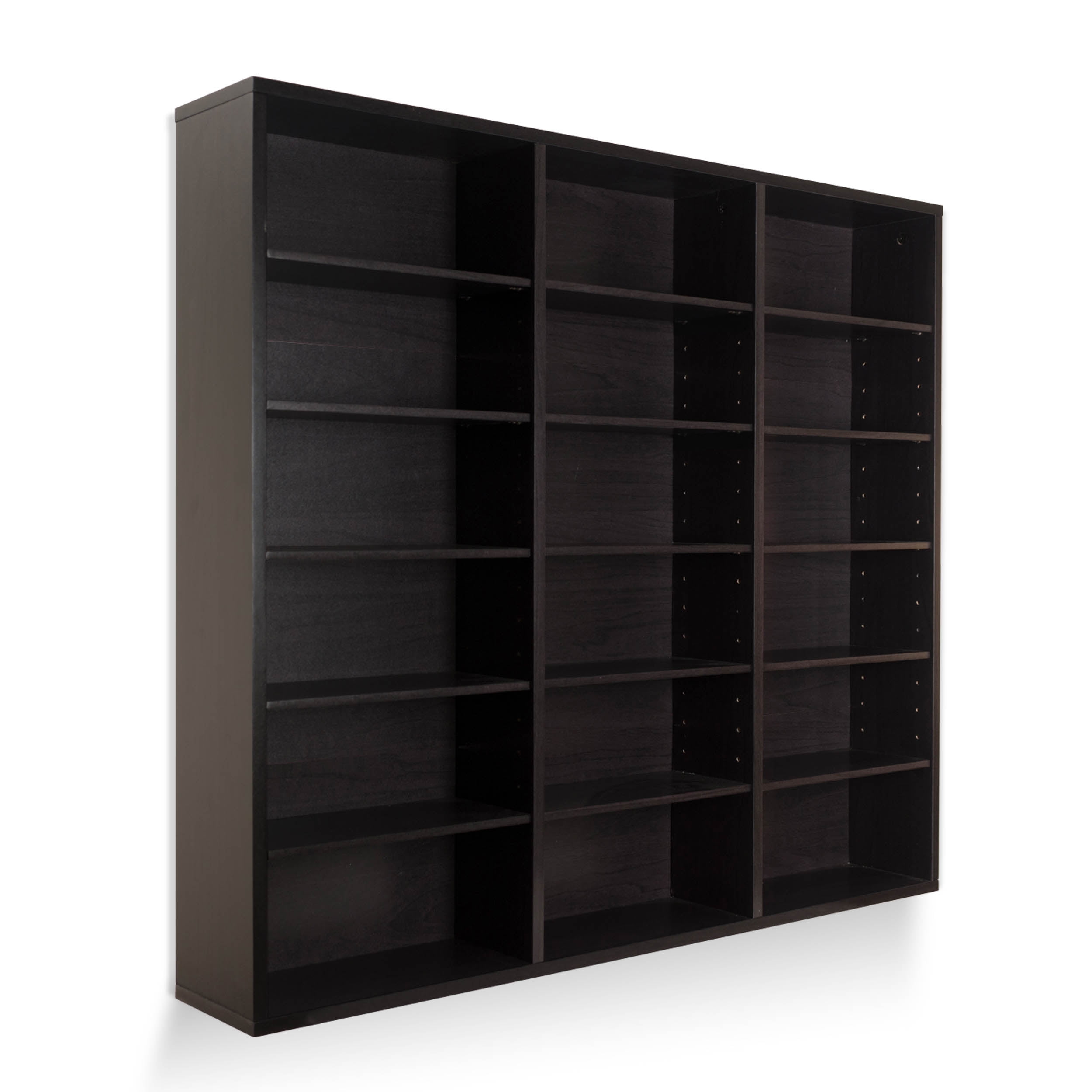 252 DVDs, 540 CDs Atlantic 36x40 Oskar Wall Mounted Adjustable Wood Media Storage Shelf Espresso