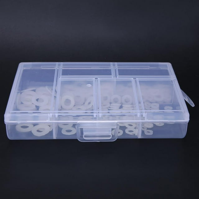 Filfeel Joint en Nylon de Rondelle Plate Kit d'Assortiment Rondelle d'Étanchéité Entretoise Ronde, 250 Pièces pour la Mécanique