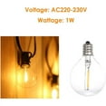 thumbnail image 2 of Bombilla específica CA 220-230 V, 1 W, G40, casquillo de rosca E12, blanco cálido, juego de 3 para guirnaldas de luces decorativas, 2 of 5