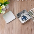 thumbnail image 3 of YIEMEEN 9x9cm Small Metal Tin Silver Storage Box for Case Organizer For Money Coin Candy, 3 of 9