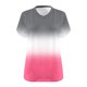 thumbnail image 4 of Camisetas de Verano de las Mujeres de Manga Corta con Cuello en V de Gran Tamaño Camiseta Deportiva Sólida, Base Cómoda Casual, 4 of 4