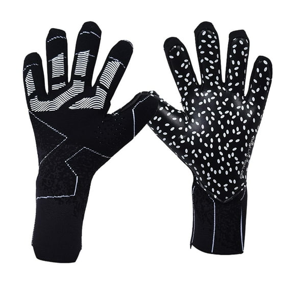 Guantes de portero de fútbol Guantes deportivos de muñeca Antideslizantes Poliéster Profesional negro