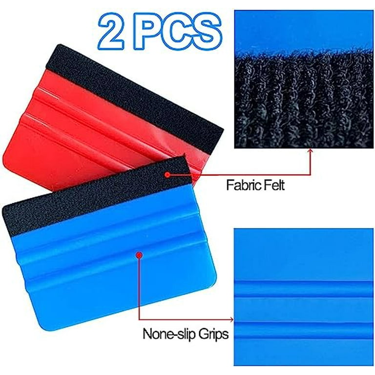 Durable Black Felt Edge Vinyl Squeegee Tool 4-Inch, Car Vinyl Film Wrapping  Decal Squeegee Window Tint Work, Professional Scratch Free Squeegee (Pack