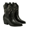 thumbnail image 6 of UngA Wide Calf Boots Cowboy Boots for Women Mid Calf Fashion Cowgirl Boots Black,8, 6 of 7
