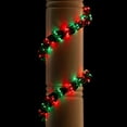 thumbnail image 7 of Wintergreen Lighting Red/Green Cluster String Lights Garland, 9ft, 300 Lights, Green Wire Christmas Patio Porch Railing Banister Lights, 7 of 7