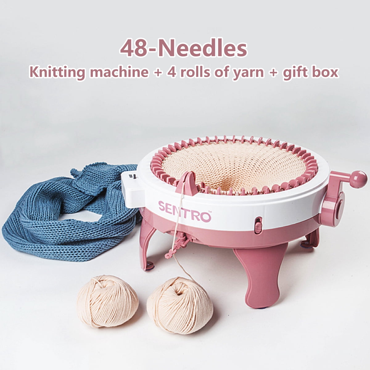 SALYWEE 48 Needle Smart Round Board Rotary Knitting Loom — DIY Creative Wool Weaving Machine for Adults, Children & Beginners